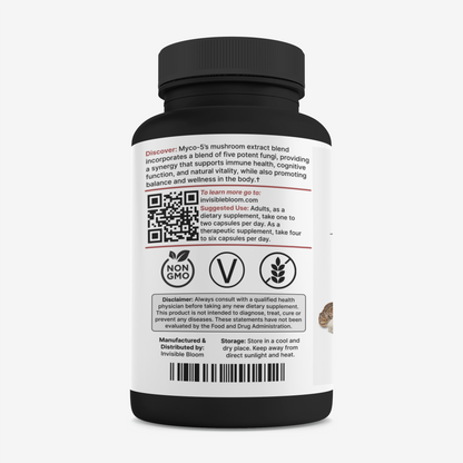 Myco-5 | Premium Mushroom Extract Blend | 5 Mushrooms in a Single Capsule!